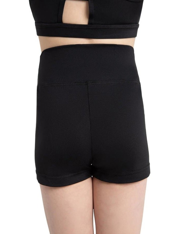 Capezio Big Girls' Team Basic High Waisted Short - black - Large - Image 3