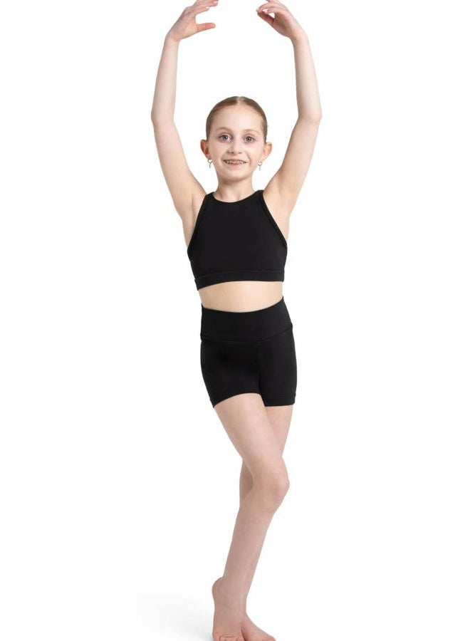 Capezio Big Girls' Team Basic High Waisted Short - black - Large - Image 5