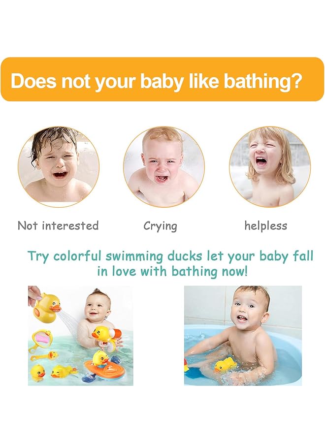 Toddler Bath Ducky Toy Set 3 Piece Cute Duck Baby Bathtub Toys With Water Spray  Floating Wind Up Function Preschool Toddler Pool Toys - Image 3