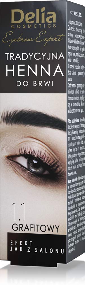 Delia Cosmetics Delia Traditional Henna Graphite 4g014oz for Dying Eyeleashes and Eyebrows