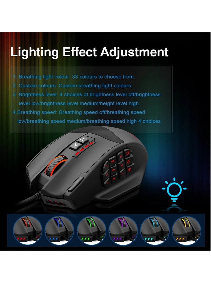 E-YOOSO - X-39 Wired RGB Gaming Mouse, 19 Buttons Programmable Game Optical Mice, 16400 Dpi Paw3327, for Gaming/Office - Image 1