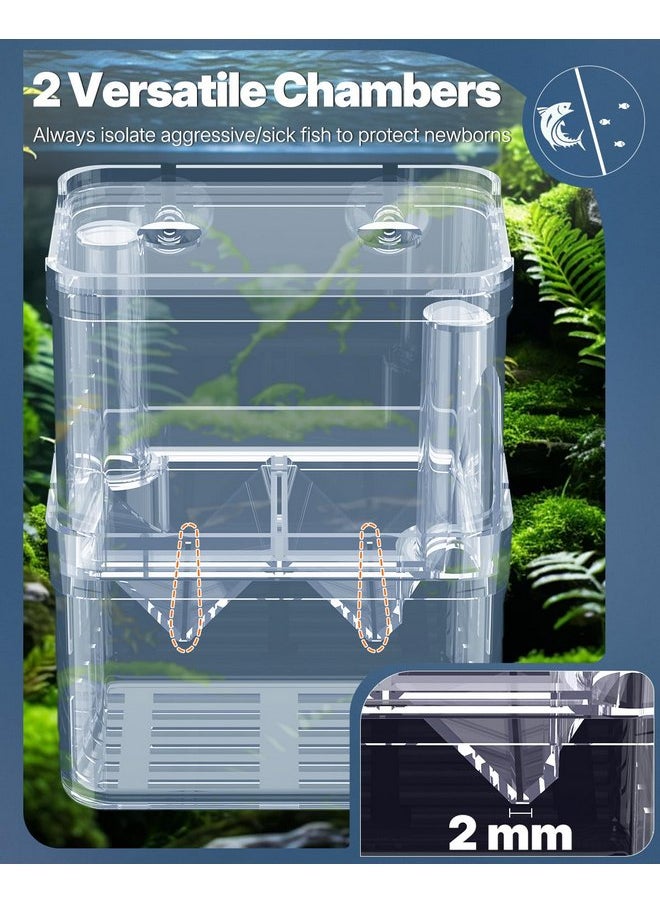 Pawfly Pawfly Aquarium Fish Breeding Box Transparent Plastic Breeder Box for Fish Tank, Fry Hatchery Incubator Hatching Box for Baby Fish Shrimp Betta Clownfish Isolation Box for Aggressive Fish Guppy, Large  - Image 3