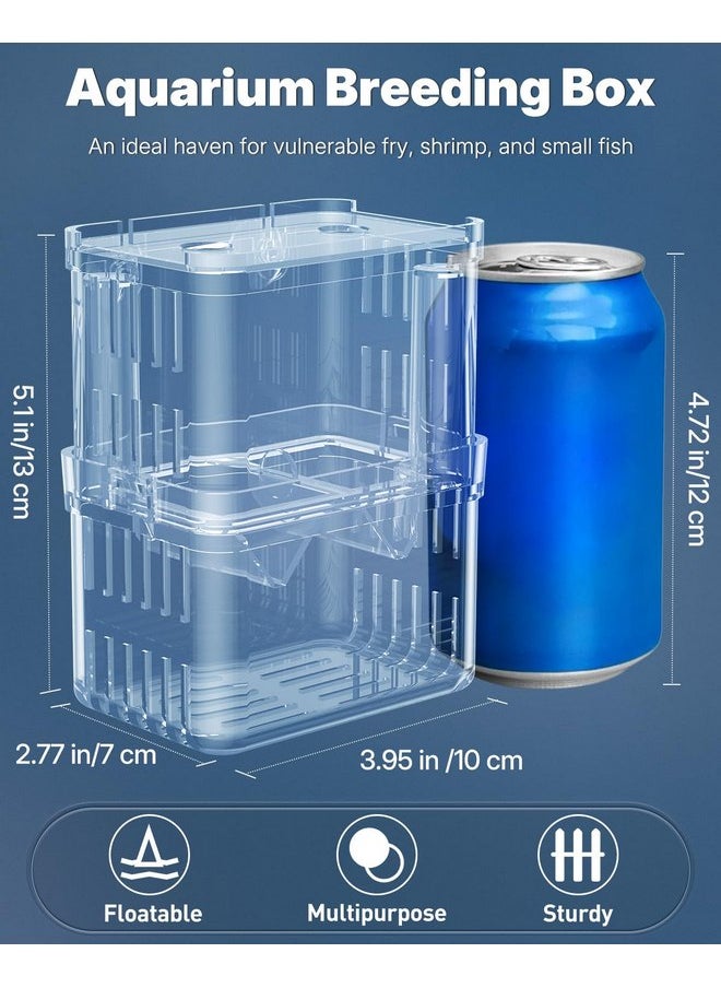 Pawfly Pawfly Aquarium Fish Breeding Box Transparent Plastic Breeder Box for Fish Tank, Fry Hatchery Incubator Hatching Box for Baby Fish Shrimp Betta Clownfish Isolation Box for Aggressive Fish Guppy, Large  - Image 2