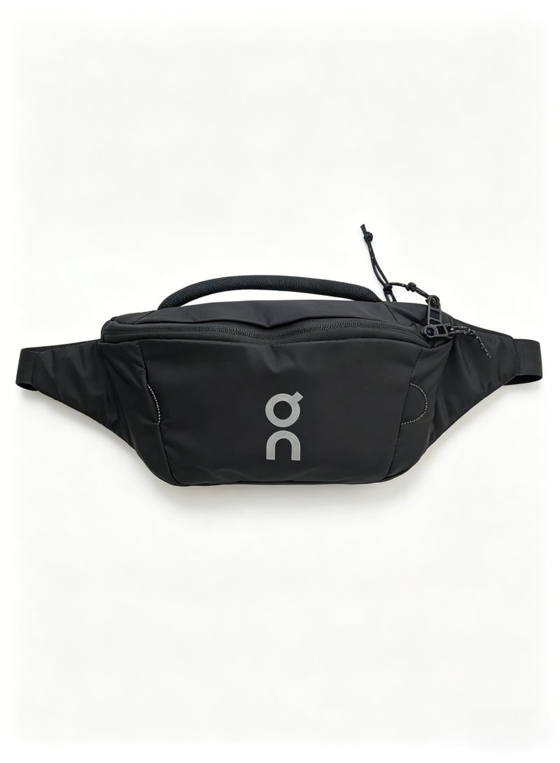 On Running Essential Waist Bag, Black Lightweight Crossbody Sling Fanny Pack - Image 1