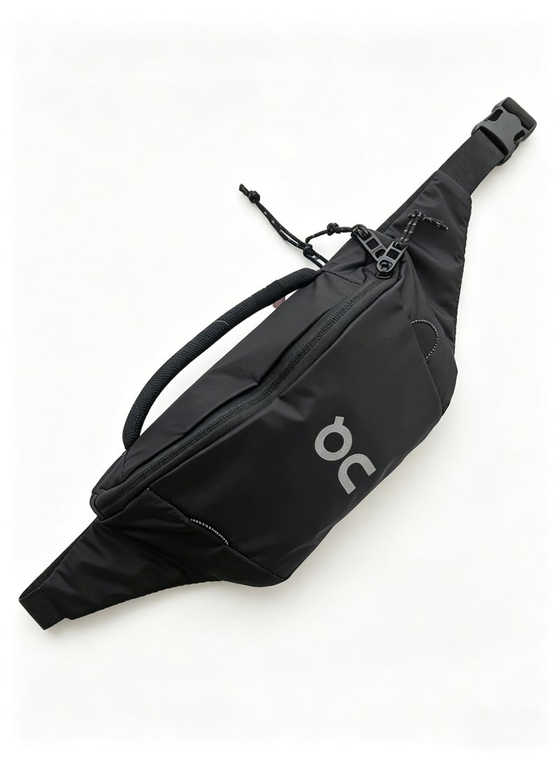 On Running Essential Waist Bag, Black Lightweight Crossbody Sling Fanny Pack - Image 3