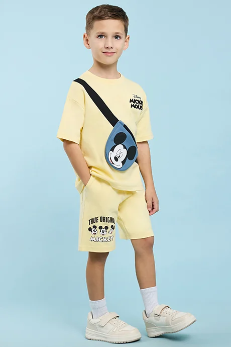 أر أند بي Mickey Mouse Print Shorts with Drawstring Waist