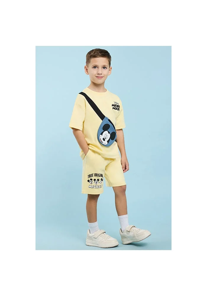 أر أند بي Mickey Mouse Print Shorts with Drawstring Waist