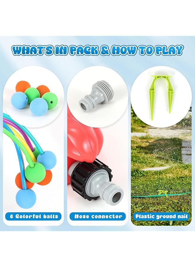 KASTWAVE Water Sprinklers For Kids Flamingo Splashing Fun Toy With 6 Floating Balls Rotating Sprinkler For Outdoor Play Garden Hose Attachment Perfect Water Toy For Boys And Girls 3 8 Years Old - Image 4