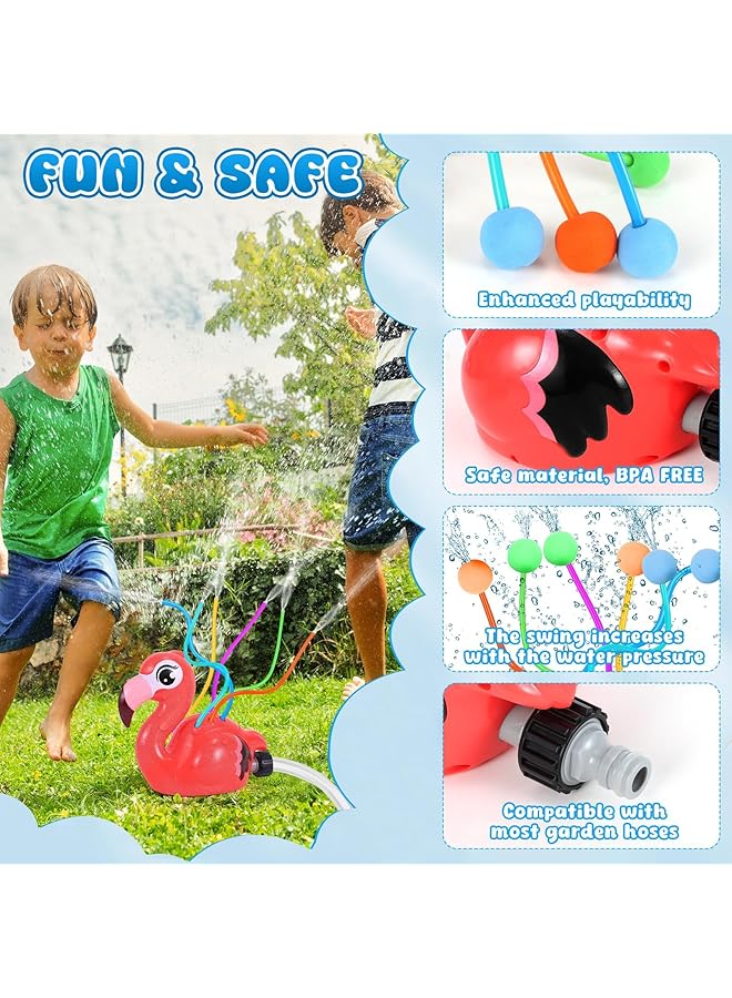 KASTWAVE Water Sprinklers For Kids Flamingo Splashing Fun Toy With 6 Floating Balls Rotating Sprinkler For Outdoor Play Garden Hose Attachment Perfect Water Toy For Boys And Girls 3 8 Years Old - Image 5