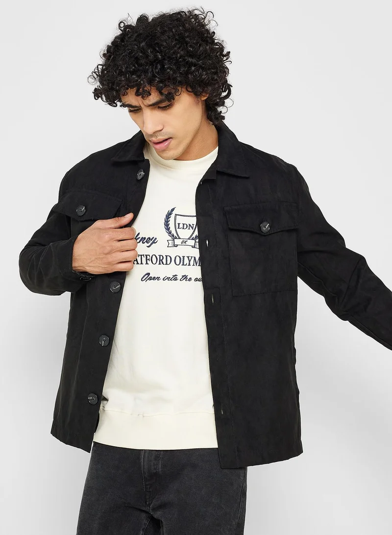 BRAVE SOUL Faux Suede Shacket