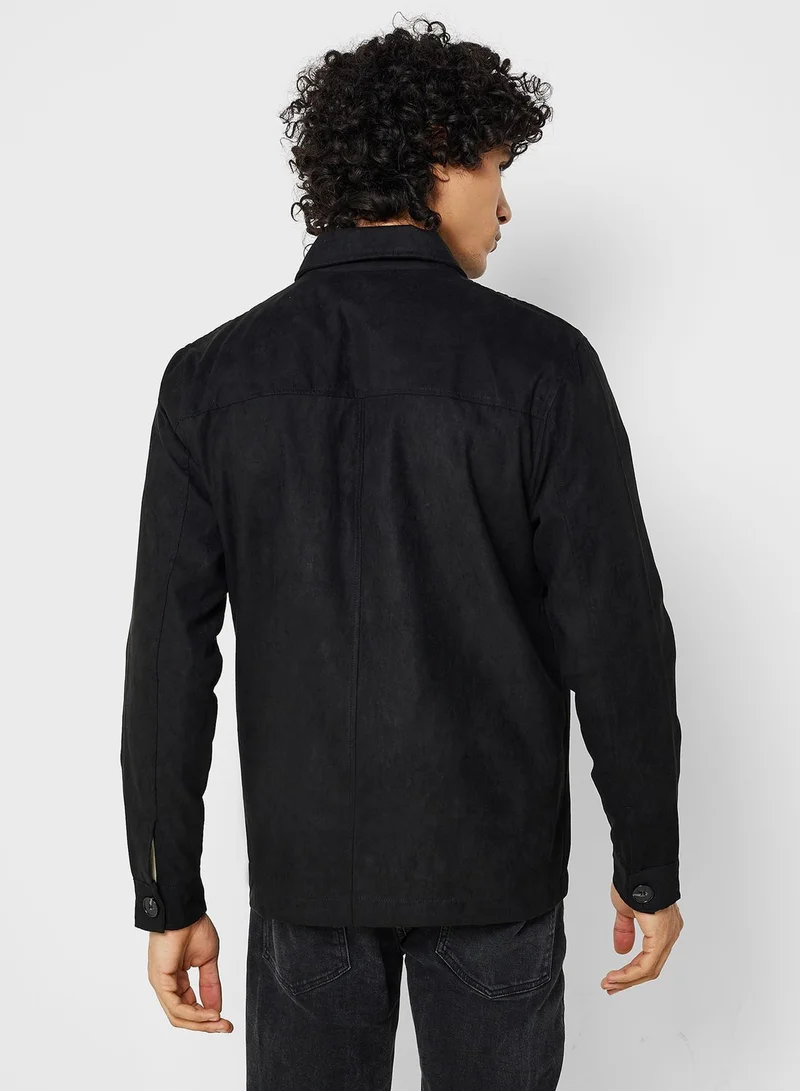BRAVE SOUL Faux Suede Shacket