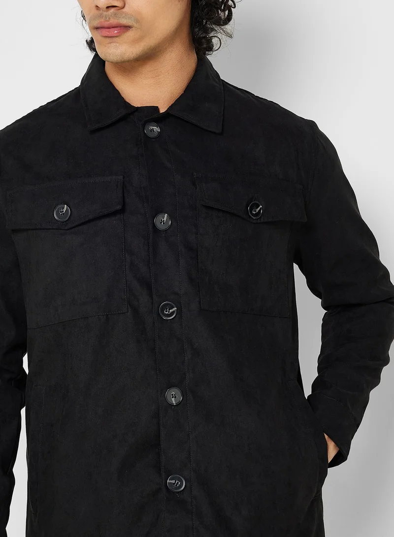 BRAVE SOUL Faux Suede Shacket