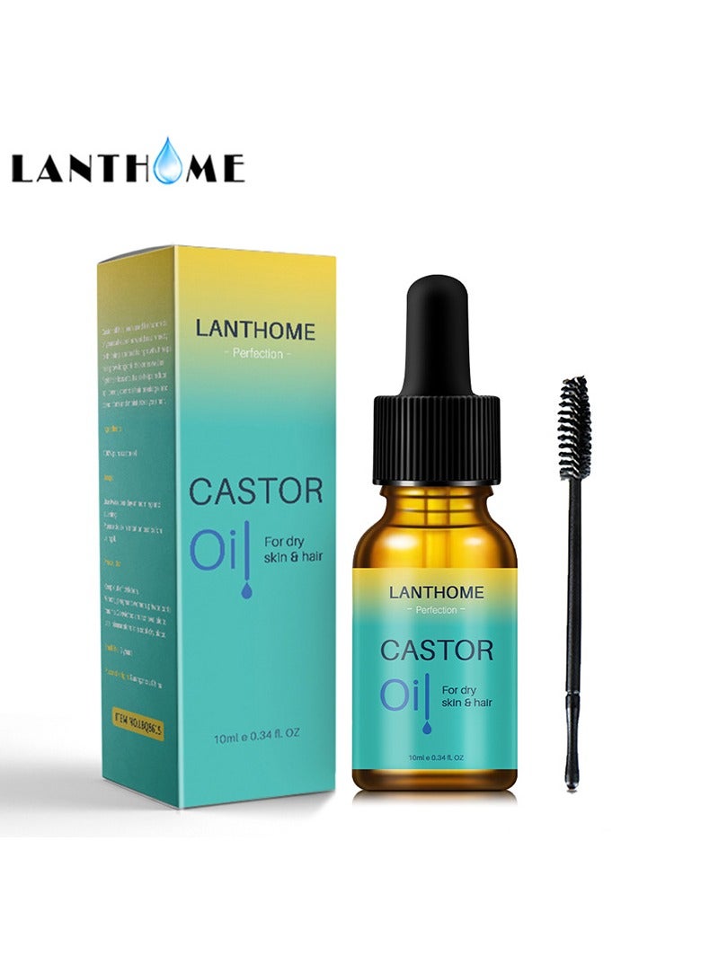 Lanthome castor oil castor oil eyelash hair care liquid 10ml hair care essential oil - Image 1