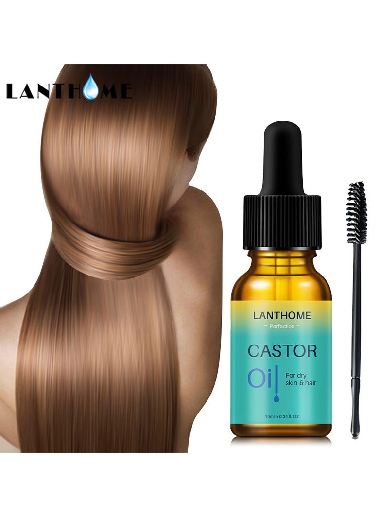 Lanthome castor oil castor oil eyelash hair care liquid 10ml hair care essential oil - Image 2