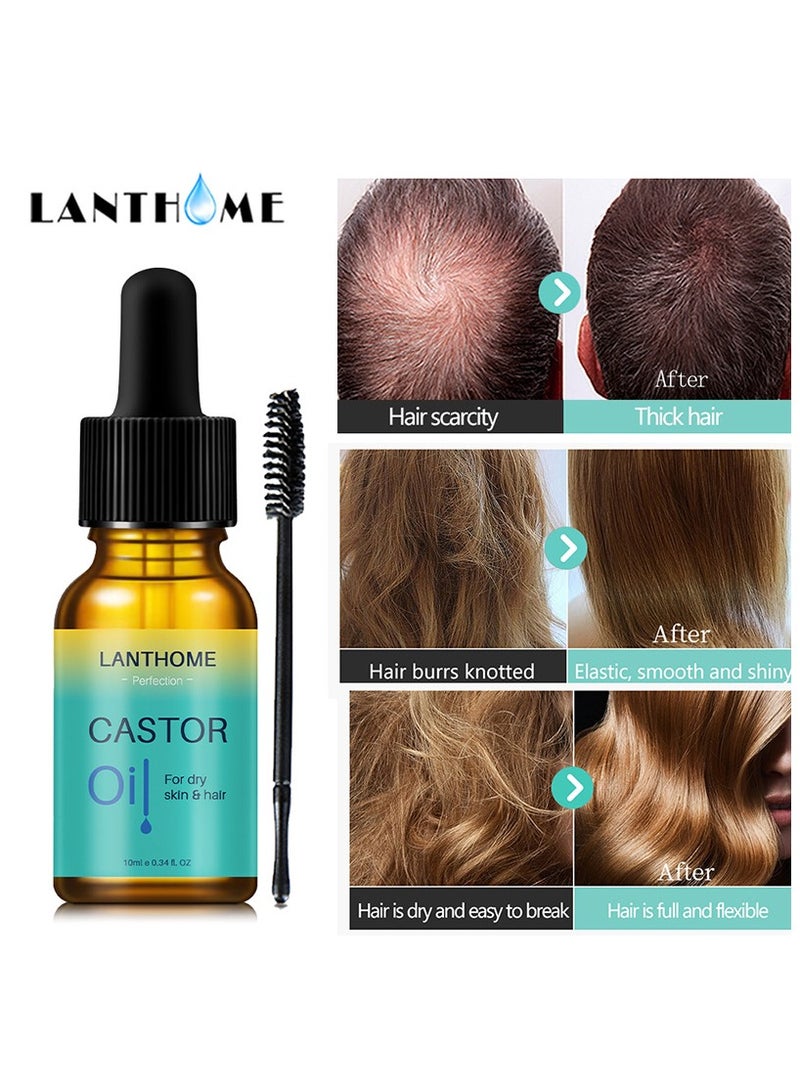 Lanthome castor oil castor oil eyelash hair care liquid 10ml hair care essential oil - Image 3