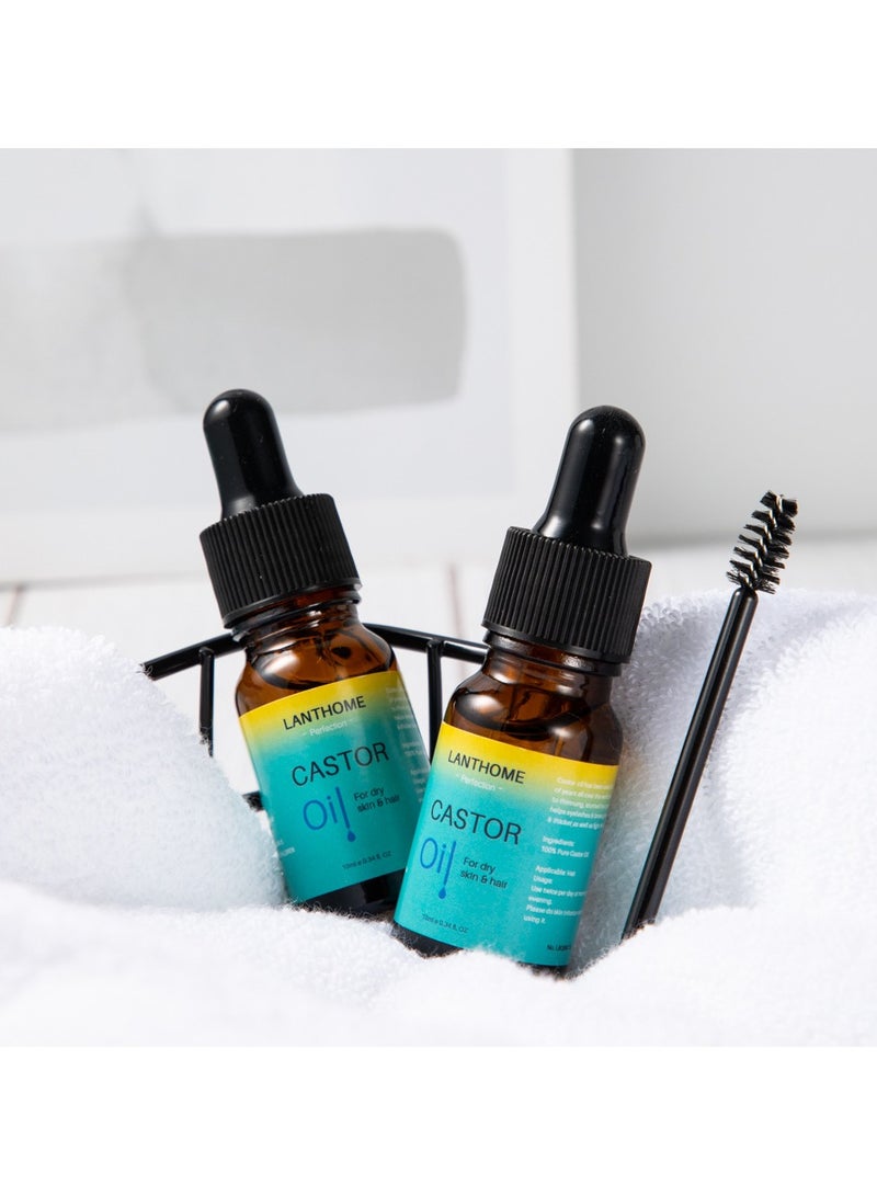 Lanthome castor oil castor oil eyelash hair care liquid 10ml hair care essential oil - Image 4