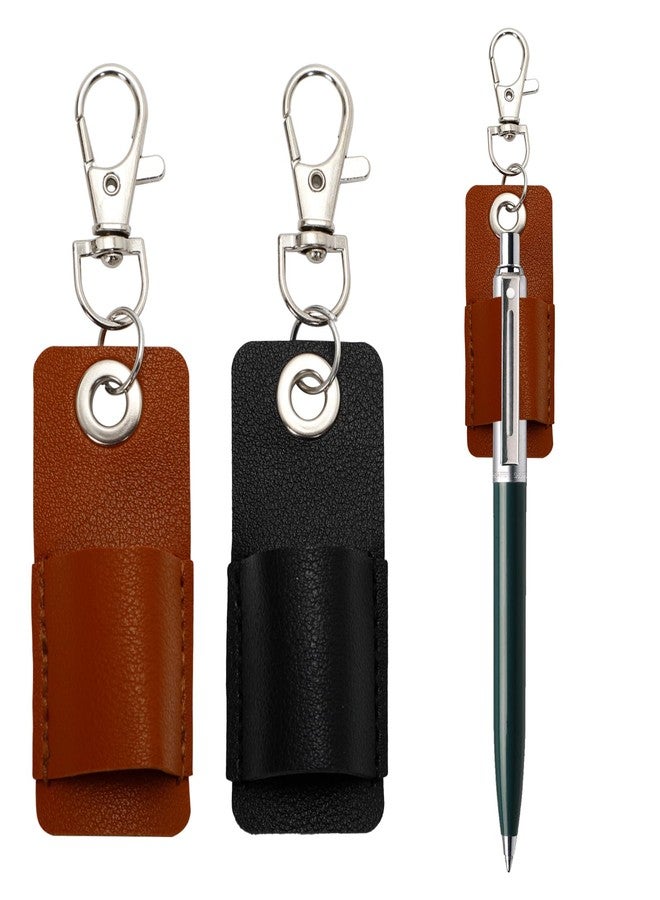 Dephnes 6 Pcs Anti-Lost Leather Pen Holder with Clips, Portable Lanyard Holder for Ballpoint, Fountain, Marker Pens, Pocket Protector for Pencils, Ideal for Professionals and Students - Image 1