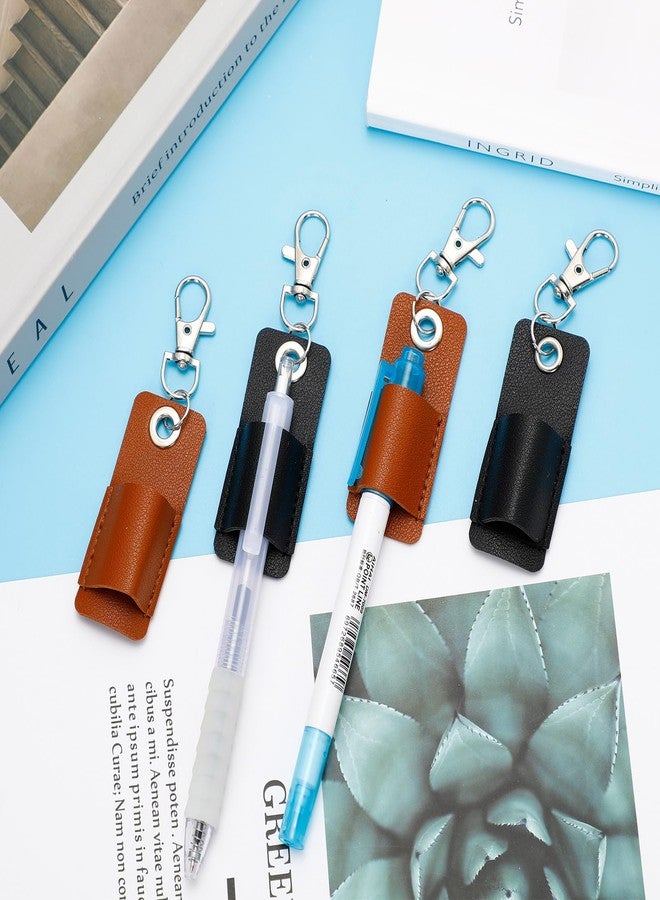 Dephnes 6 Pcs Anti-Lost Leather Pen Holder with Clips, Portable Lanyard Holder for Ballpoint, Fountain, Marker Pens, Pocket Protector for Pencils, Ideal for Professionals and Students - Image 5