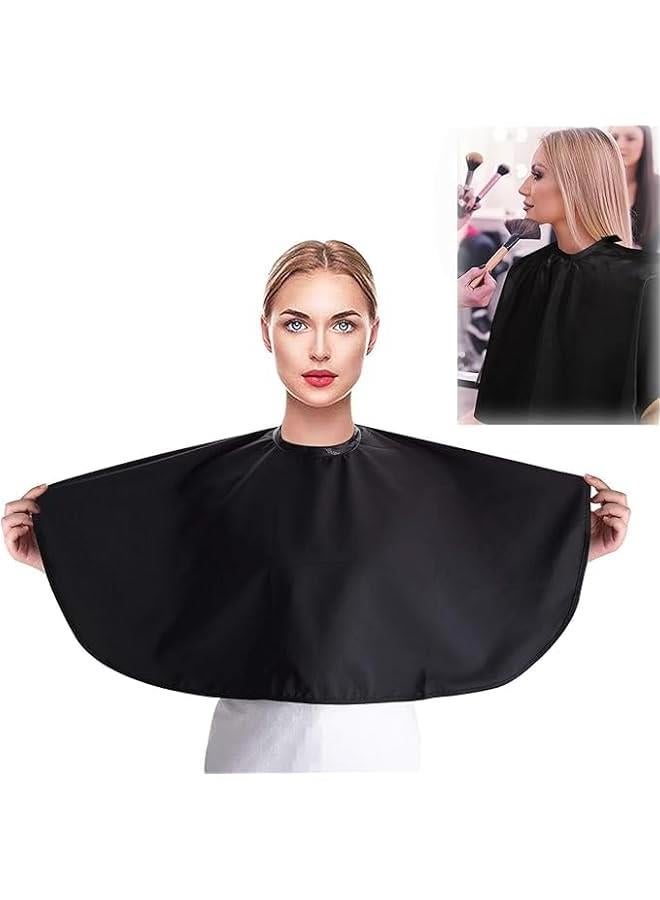 معطف تجميل أسود، زي مقصود قصير لصالو التجميل، مريلة خفيفة لتصفيف اللحية، مريلة تجميل قصيرة، معطف شا للتصفيف للفا التجميلي، الجميلة. - Image 1