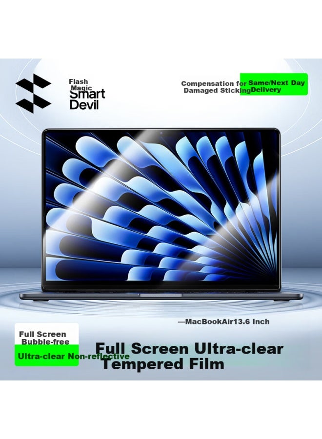 Smartdevil Apple Macbook Air Screen Protector 13.6 Inch Tempered Glass Film For M4/m3/m2 Models Laptop Protection Anti-scratch Wear-resistant High Definition - Image 1