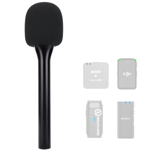 SUNMON حامل ميكروفون محمول SUNMON لميكروفون DJI، حامل لميكروفون Rode Wireless GO 2، ميكروفون مقابلة محمول لميكروفون DJI 2، Rode Wireless Pro، Synco G1/A2، Movo والمزيد - Image 1