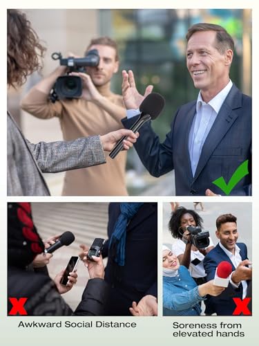 SUNMON حامل ميكروفون محمول SUNMON لميكروفون DJI، حامل لميكروفون Rode Wireless GO 2، ميكروفون مقابلة محمول لميكروفون DJI 2، Rode Wireless Pro، Synco G1/A2، Movo والمزيد - Image 5