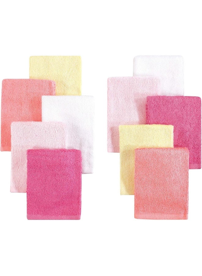 Little Treasure Unisex Baby Rayon from Bamboo Luxurious Washcloths, Pink Yellow 10-Pack, One Size - Image 2