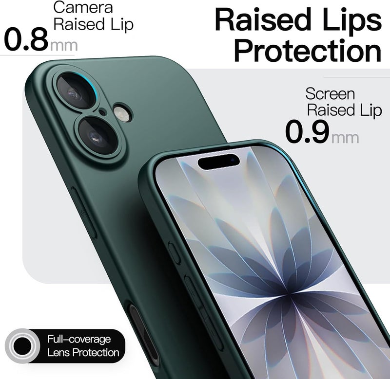 حافظة JETech الرفيعة لـ iPhone 17 مقاس 6.3 بوصة، غطاء هاتف فائق النحافة وخفيف الوزن وبسيط مع حماية عدسة الكاميرا، لمسة نهائية غير لامعة مقاومة لبصمات الأصابع (أخضر منتصف الليل) - Image 4