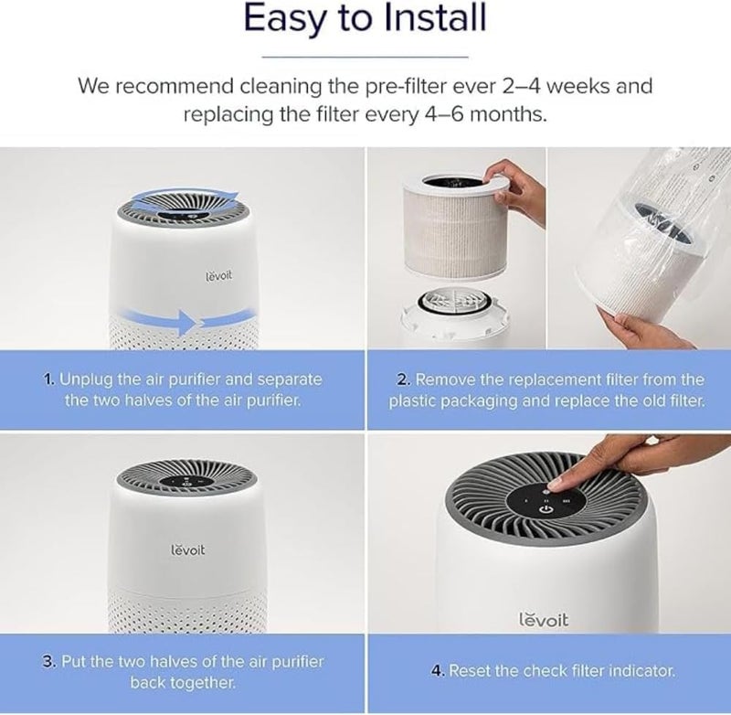 ليفويت { "titleAr": "مرشح استبدال لجهاز تنقية الهواء LEVOIT Core Mini 3 في 1: HEPA، كربون مفعّل عالي الكفاءة، لون أبيض" "detailsAr": "مرشح استبدال رسمي: استخدام مرشحات LEVOIT الأصلية يضمن أداءً ممتازًا لجهاز تنقية الهواء Core Mini ويؤكد أن ما - Image 5