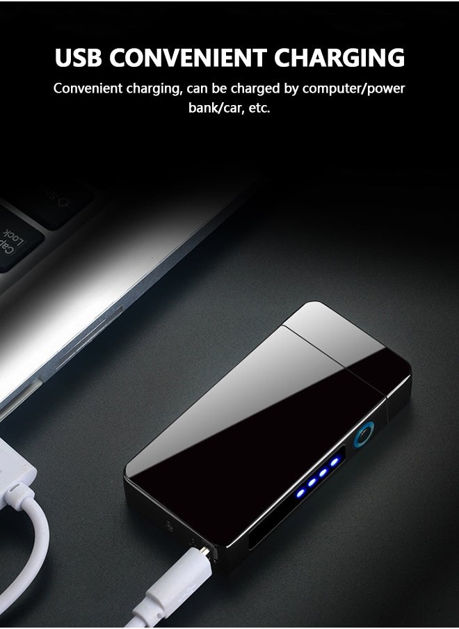 BiuTFon 2025 NEW Dual Arc Plasma Lighter Windproof USB Rechargeable Flameless Lighter, Rechargeable Electric Slim Lighter No Fuel for Adventure, Camping, Hiking, Traveling, etc  - Image 4