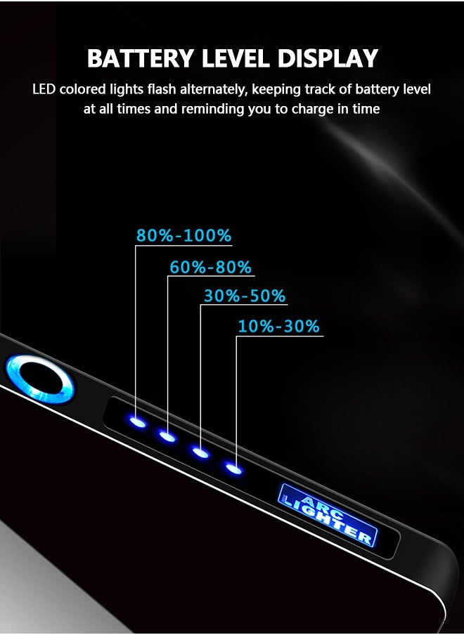 BiuTFon 2025 NEW Dual Arc Plasma Lighter Windproof USB Rechargeable Flameless Lighter, Rechargeable Electric Slim Lighter No Fuel for Adventure, Camping, Hiking, Traveling, etc  - Image 3