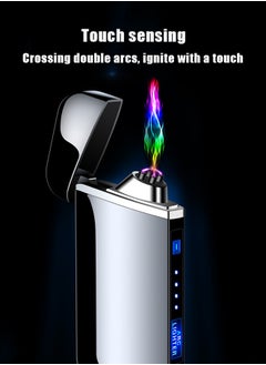 BiuTFon 2025 NEW Dual Arc Plasma Lighter Windproof USB Rechargeable Flameless Lighter with Touch Sensing Function, Rechargeable Electric Slim Lighter No Fuel for Adventure, Camping, Hiking, Traveling, etc  - Image 2