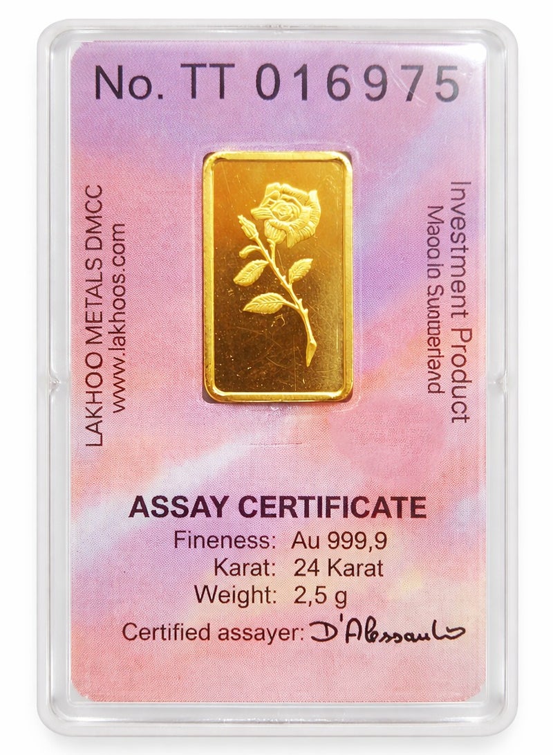 valcambi Guru Jewellers Valcambi Suisse 24K Gold Bar 2.5g 999.9 Purity Swiss Made - Image 1