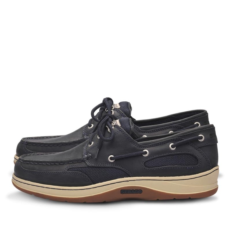 Sebago Clovehitch II FGL Waxed Boat Shoes Leather Moccasins for Men with Breathable Mesh Panels Anatomical EVA Midsoles and SlipResistant Outsoles Blue Navy 115 Regular