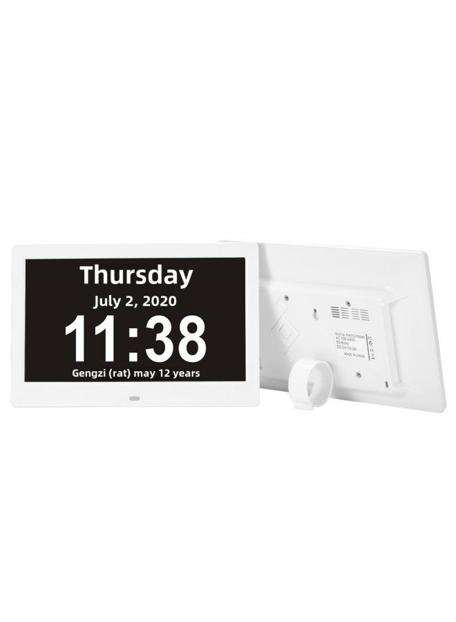 [domestic Version] Generation Calendar With Indoor And Outdoor Temperature And Humidity Electronic Clock Digital Photo Frame-Color:[first Generation] 14.1inch White - Image 5