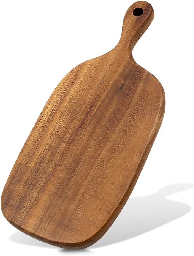 Winterworm Walnut Wood Cutting Board with HandleWooden Serving Tray Chopping Boards Charcuterie Platter Steak Plate Meat Bread Vegetable Fruit Cheese Pizza Seasoned Board for Kitchen Restaurant153x67 inch - Image 1
