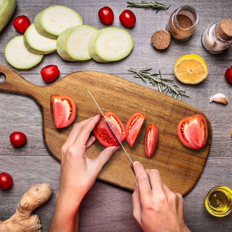 Winterworm Walnut Wood Cutting Board with HandleWooden Serving Tray Chopping Boards Charcuterie Platter Steak Plate Meat Bread Vegetable Fruit Cheese Pizza Seasoned Board for Kitchen Restaurant153x67 inch - Image 3