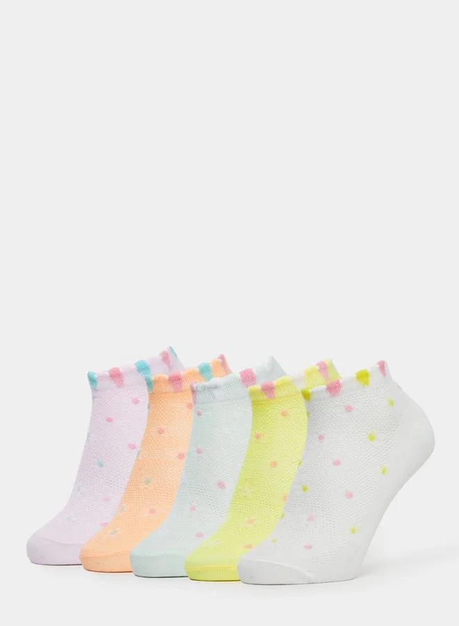 Styli Pack of 5 - Girls Multi-Color Ankle Socks