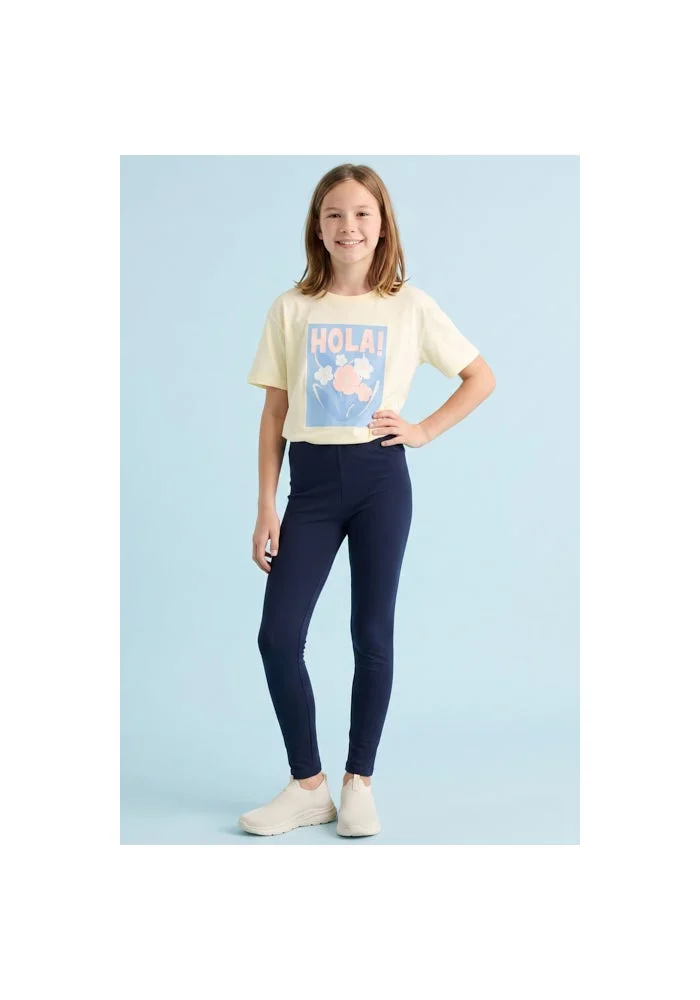 R&b Solid Leggings with Elastic Waist