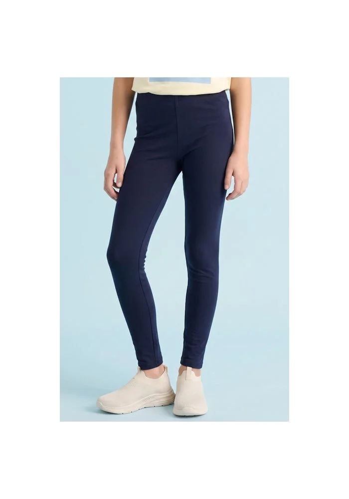 R&b Solid Leggings with Elastic Waist