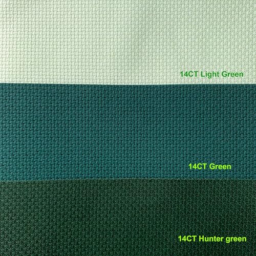 Donmon Aida Cloth 14 Count Cross Stitch Fabric,19×28inch (14CT, Light Green) - Image 4