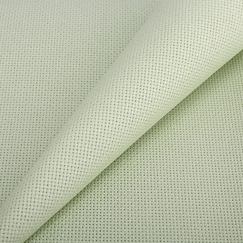 Donmon Aida Cloth 14 Count Cross Stitch Fabric,19×28inch (14CT, Light Green) - Image 1