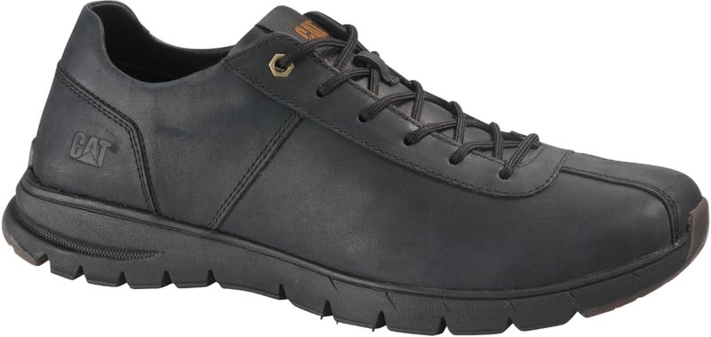 CATERPILLAR أحذية جلدية سوداء للرجال مزودة بأربطة - Image 1