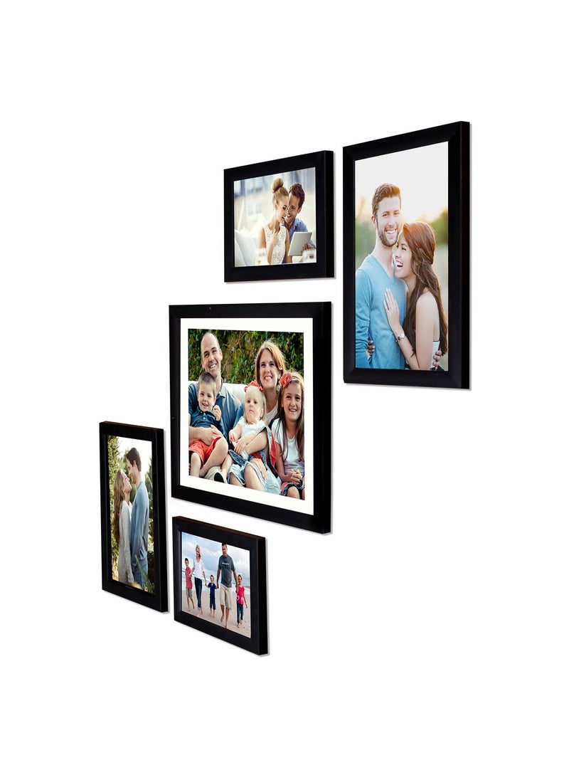 Art Street Art Street - Set of 5 Individual Black Wall Photo Frames Wall Hanging (Mix Size)(2 Units 5x7, 2 Units 6X10,1 Unit 10X12 inch)  - Image 3
