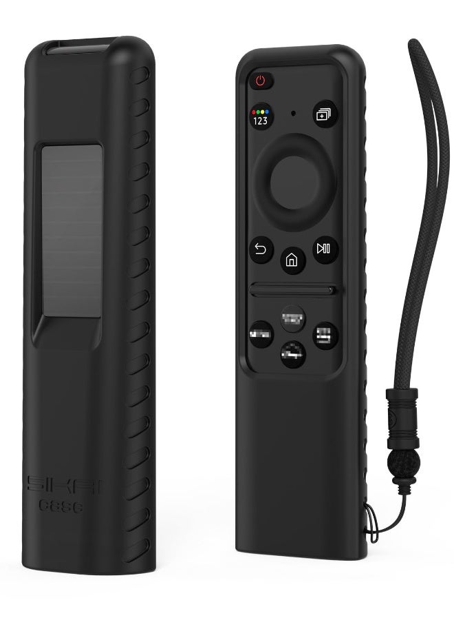 For Silicone Samsung Remote Cover Compatible with Samsung 2023 TM2360E BN59-01432A TM2361E BN59-01439A Samsung Smart TV Remote Case Shockproof Washable Dustproof Anit-Lost with Lanyard(Black) - Image 1