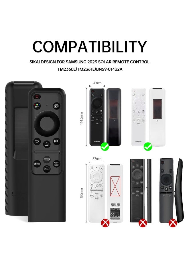 For Silicone Samsung Remote Cover Compatible with Samsung 2023 TM2360E BN59-01432A TM2361E BN59-01439A Samsung Smart TV Remote Case Shockproof Washable Dustproof Anit-Lost with Lanyard(Black) - Image 2
