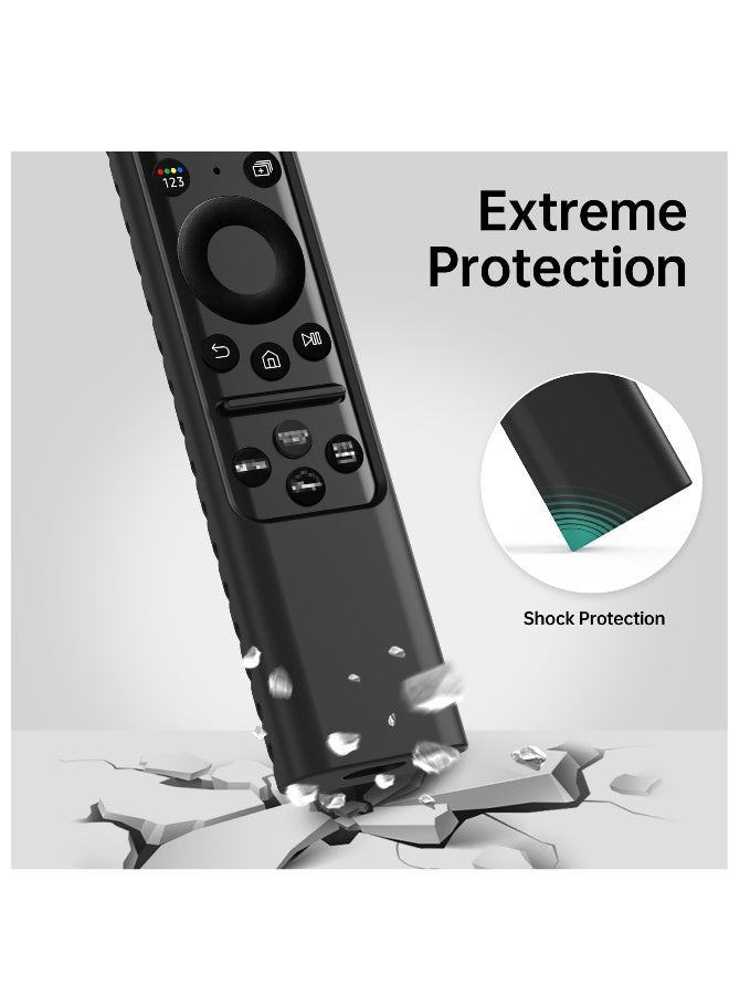 For Silicone Samsung Remote Cover Compatible with Samsung 2023 TM2360E BN59-01432A TM2361E BN59-01439A Samsung Smart TV Remote Case Shockproof Washable Dustproof Anit-Lost with Lanyard(Black) - Image 3