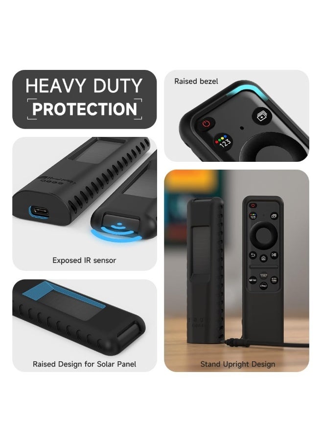 For Silicone Samsung Remote Cover Compatible with Samsung 2023 TM2360E BN59-01432A TM2361E BN59-01439A Samsung Smart TV Remote Case Shockproof Washable Dustproof Anit-Lost with Lanyard(Black) - Image 5