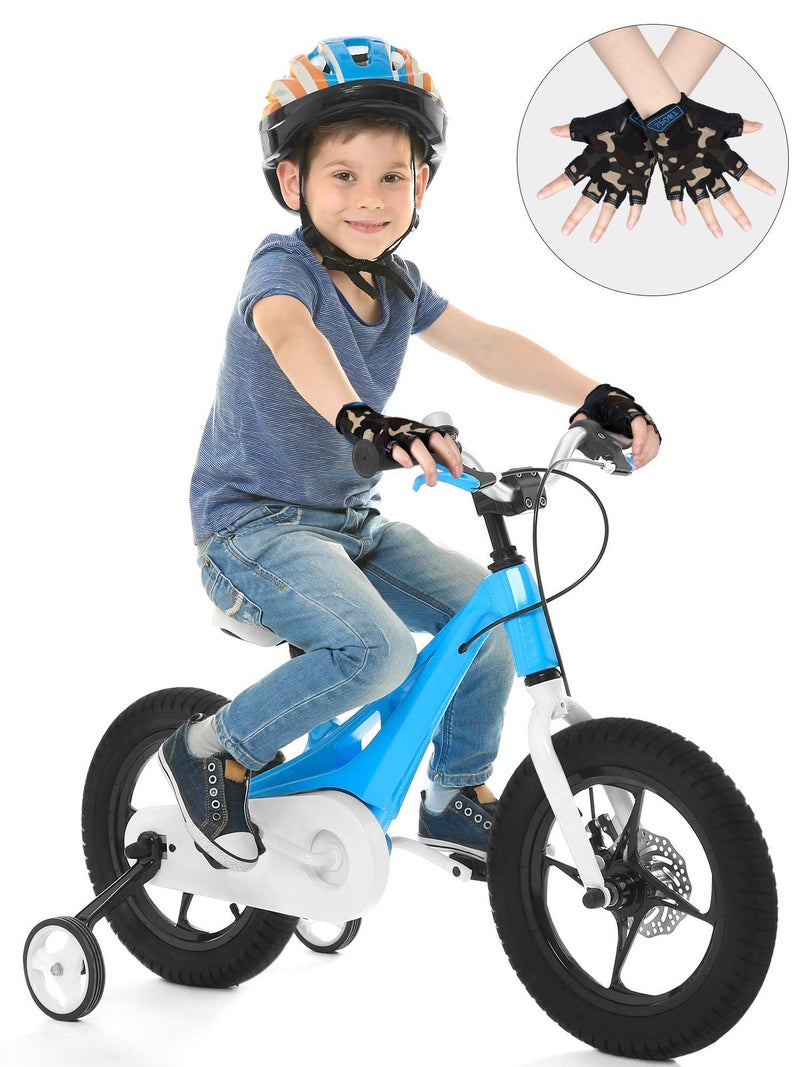 SATINIOR 4 Pairs Kids Half Finger Cycling Sport Gloves(6-10 Years, Colorful) - Image 4