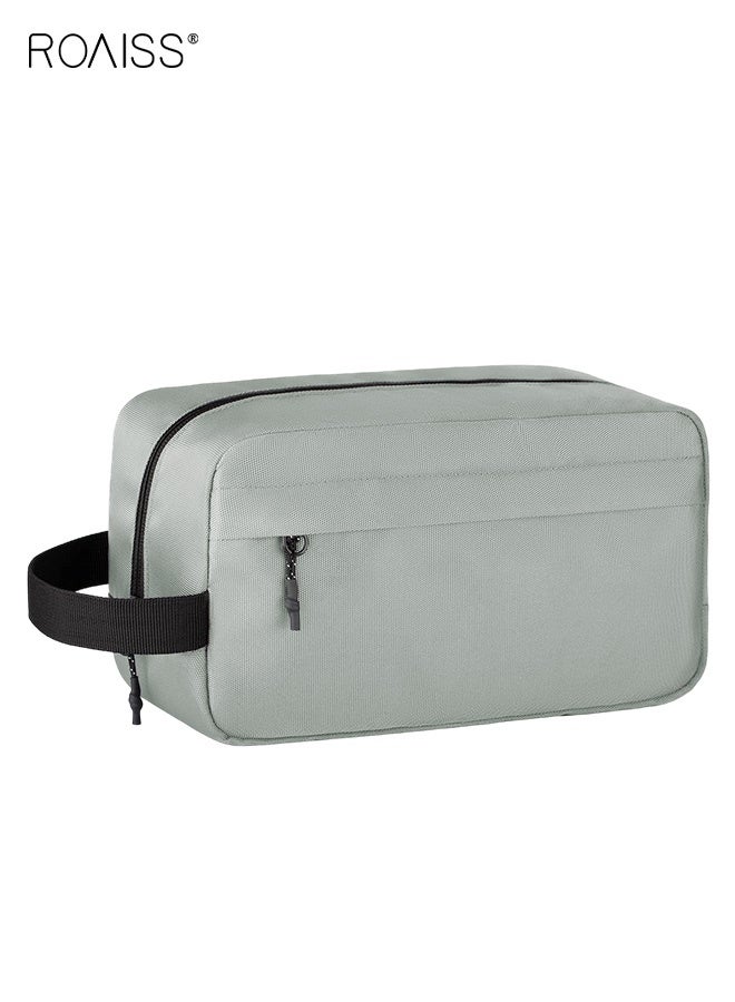 roaiss Unisex Toiletry Bag, Ultra-Lightweight Waterproof Wet/Dry Separation Toiletry Bag, Travel Handheld Storage Pouch, Large Capacity Portable Makeup Bag, Hidden Zipper Toiletry Pouch, Gray - Image 1